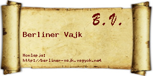 Berliner Vajk névjegykártya